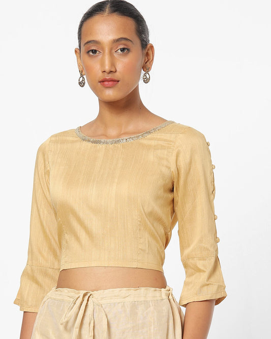 Gold croptop with sequins