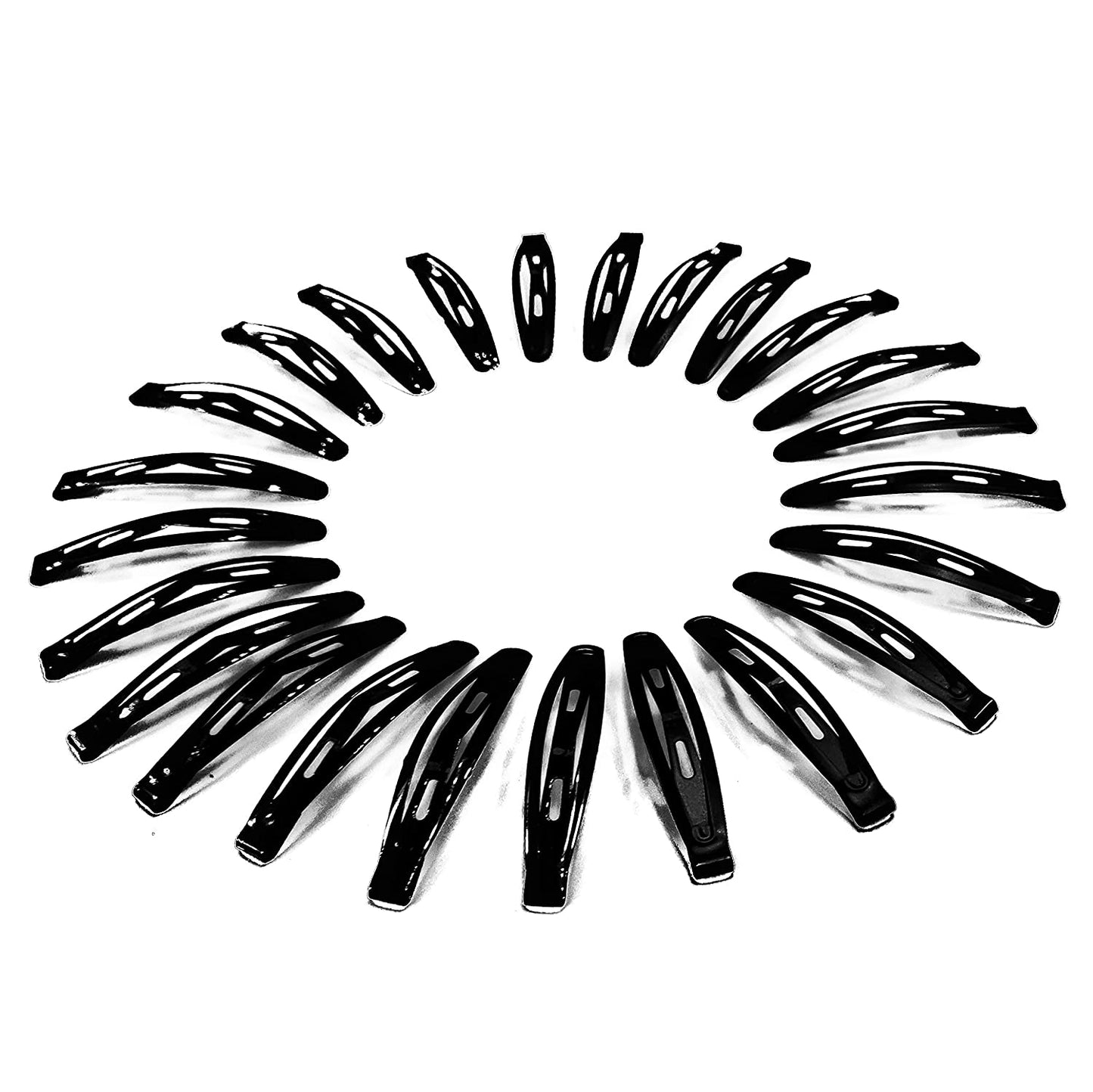 HP HIGH PROFILE Oval Tic Tac Hair Clips- 24 Pcs-Black Glossy and Matte