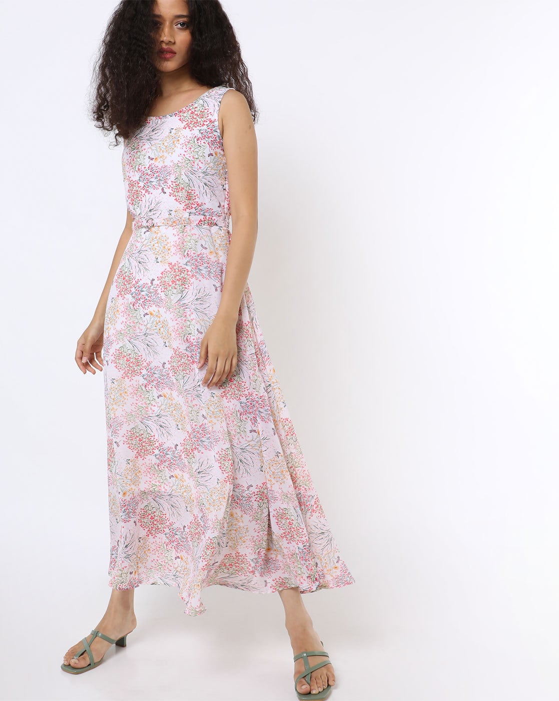 Sleeveless Floral Print Maxi Dress