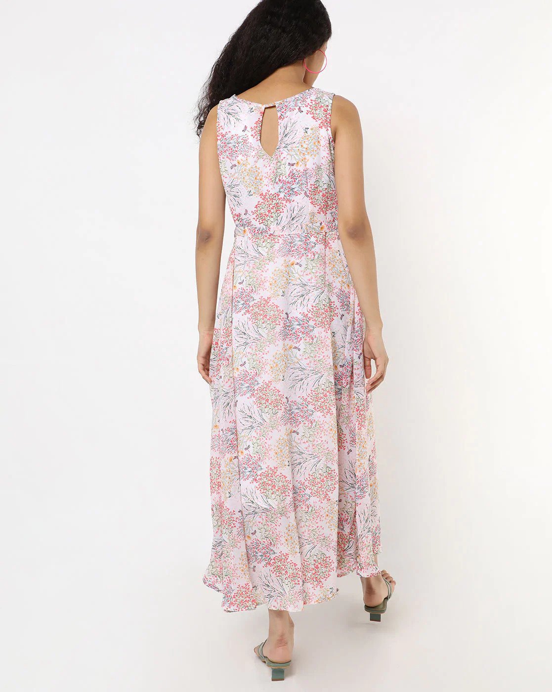 Sleeveless Floral Print Maxi Dress