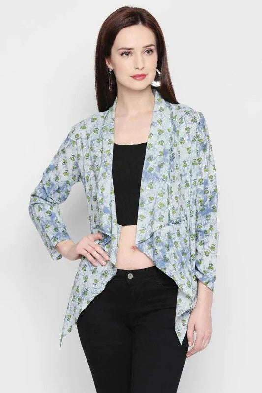 Blue Floral Shrug