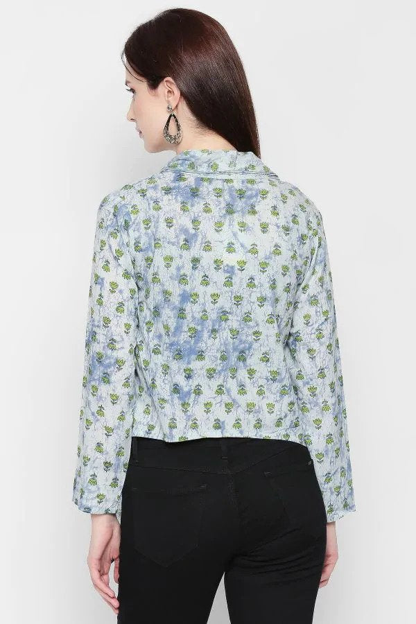 Blue Floral Shrug