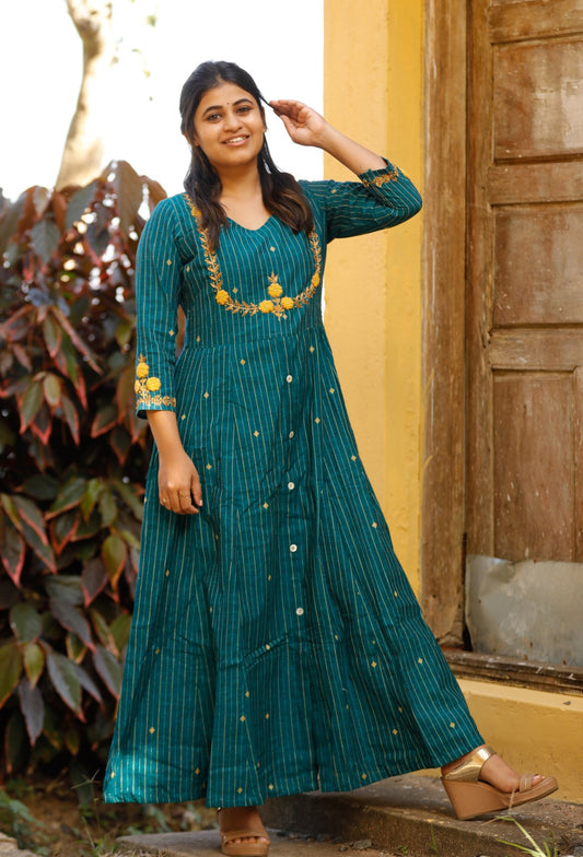 Teal Anarkali