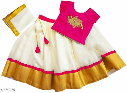 Pink Silk little kids Lehenga Choli