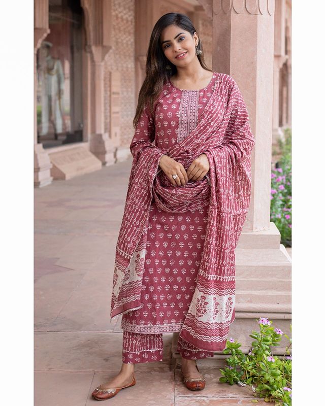 Wine Colour Salwar Set